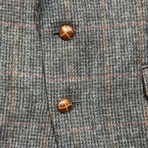 Tweed Windowpane Wool Sport Coat—André Villard Paris 44S Vintage Hungary - Picture 4 of 15